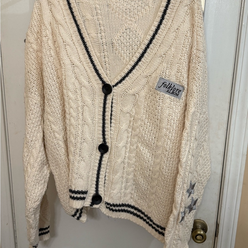 Taylor Swift Folklore Cable Knit Cardigan Sweater
